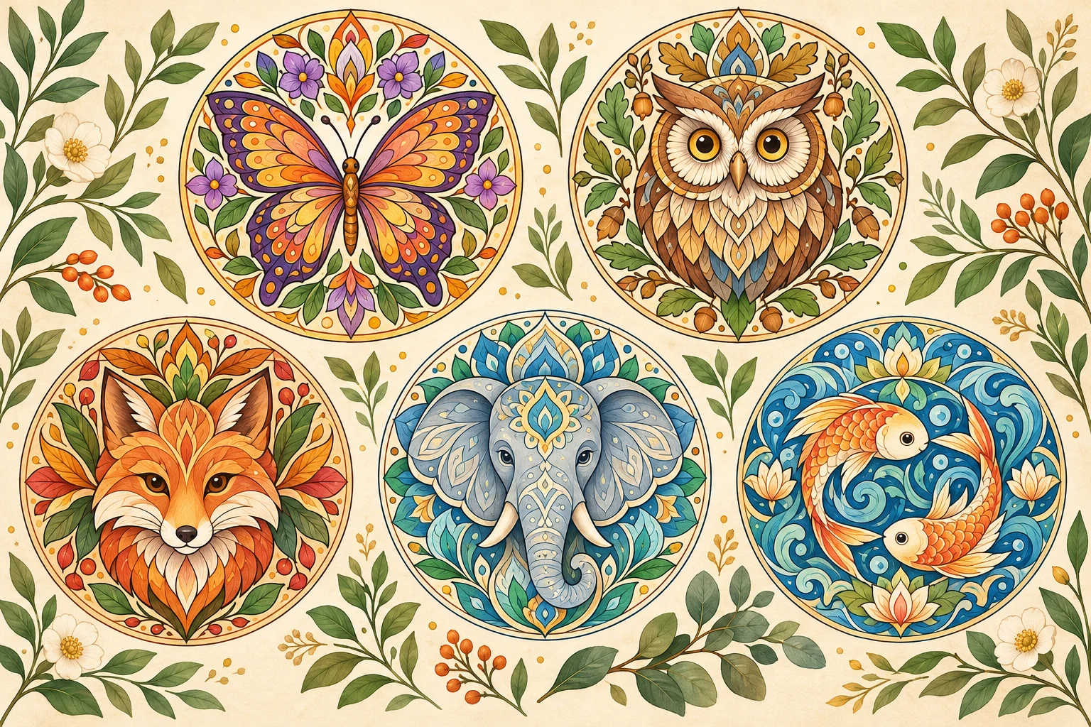Mandalas de Animais para Colorir