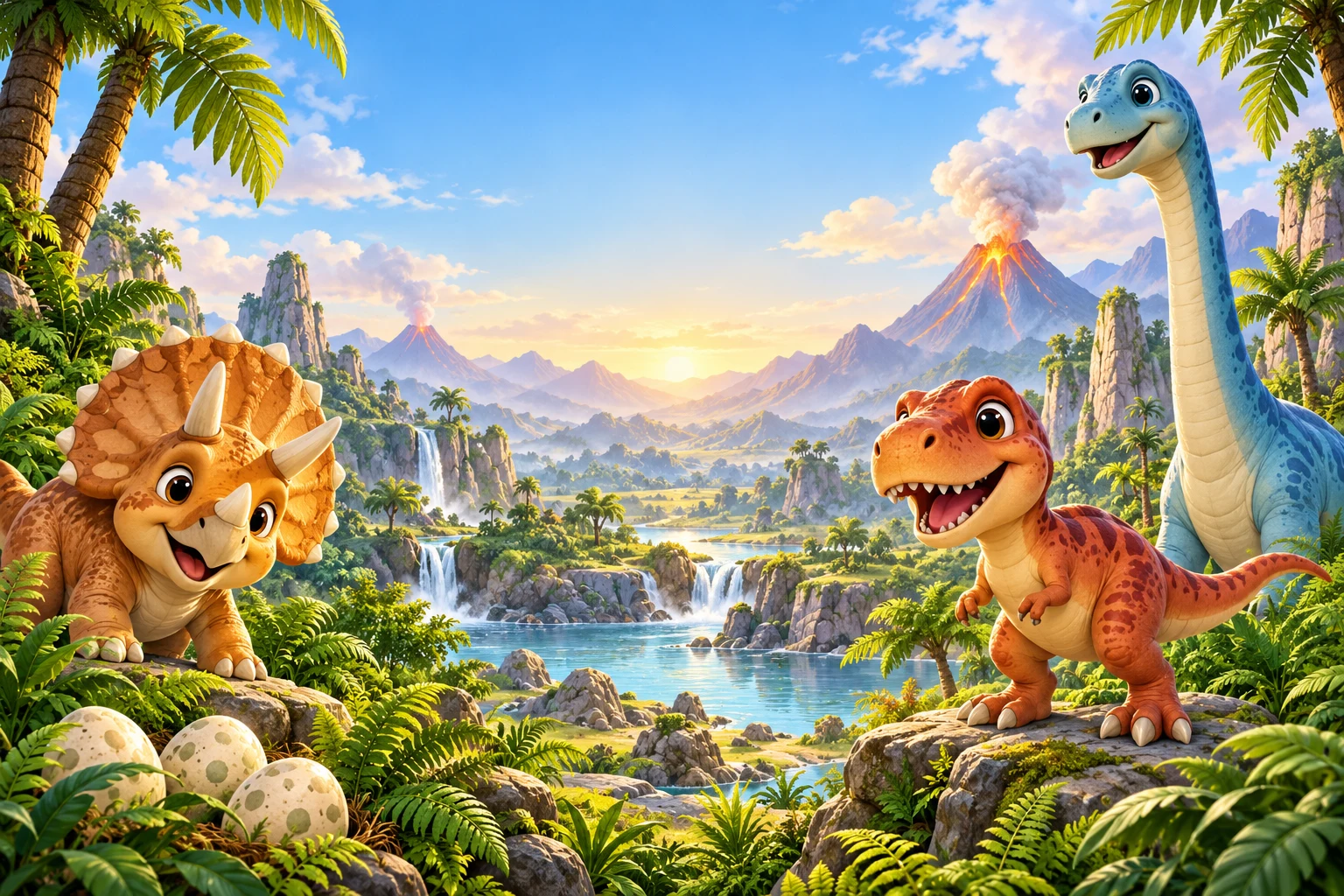 Coleção de dinossauros bebês para colorir - 10 páginas pré-históricas