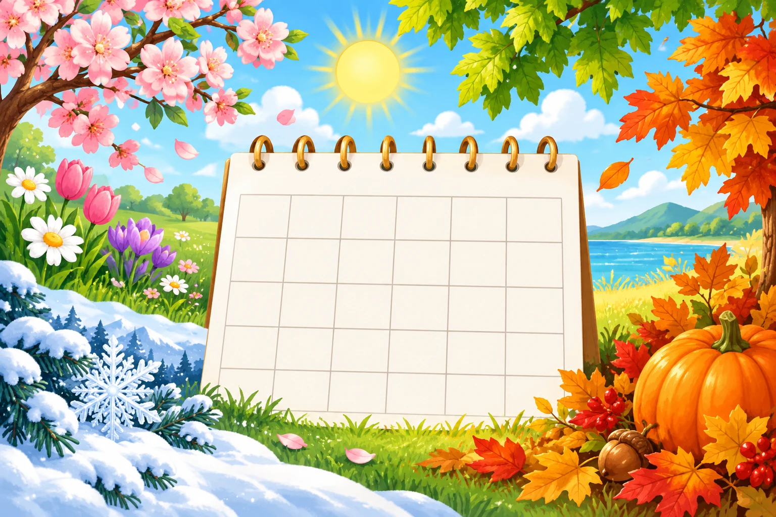 Meses do Ano - Calendário de 12 Meses