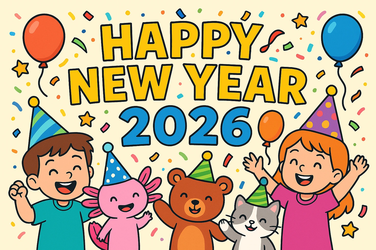 סט צביעה לחגיגת השנה החדשה 2026 - 12 דפים חגיגיים