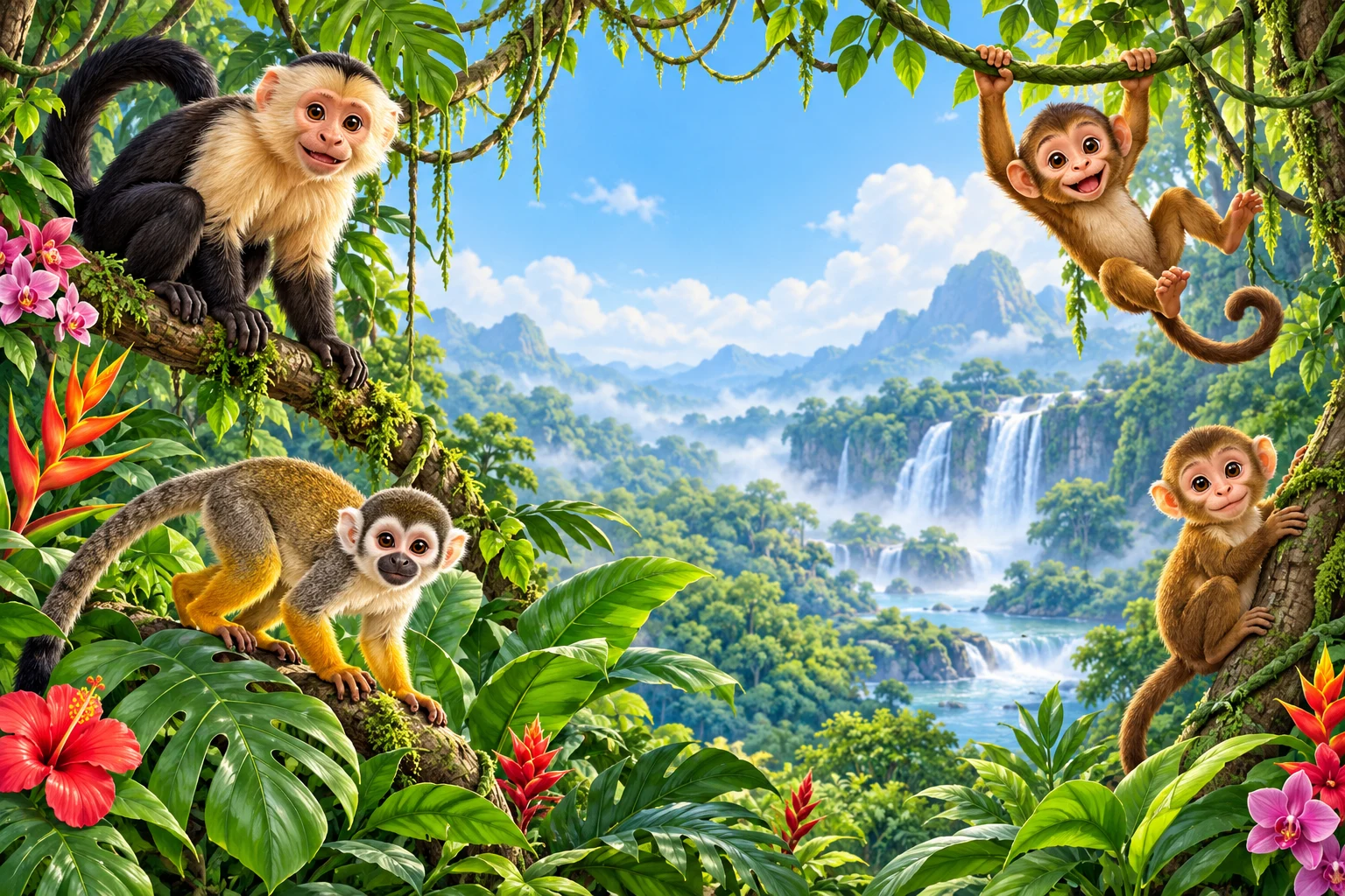 Coleção de Macacos para Colorir - 10 Primatas Brincalhões da Selva
