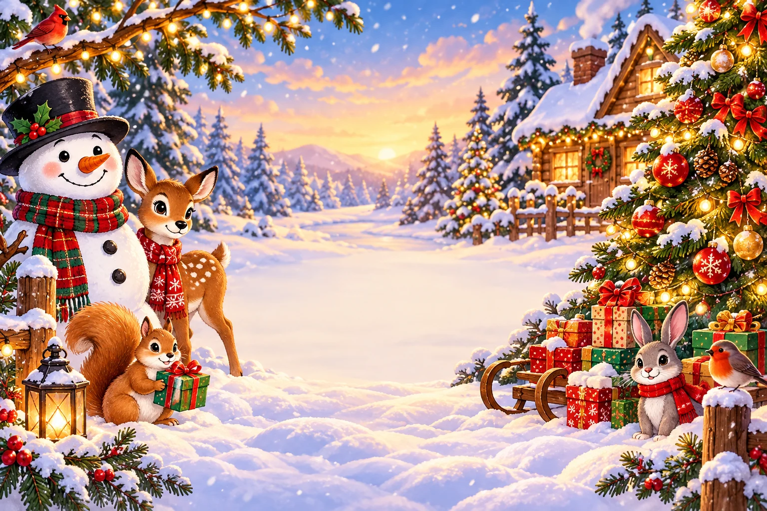 Celebração de Natal - 10 Páginas Festivas