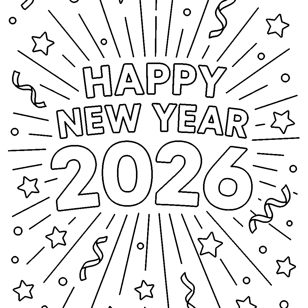 happy new year free printable pdf coloring pages for kids