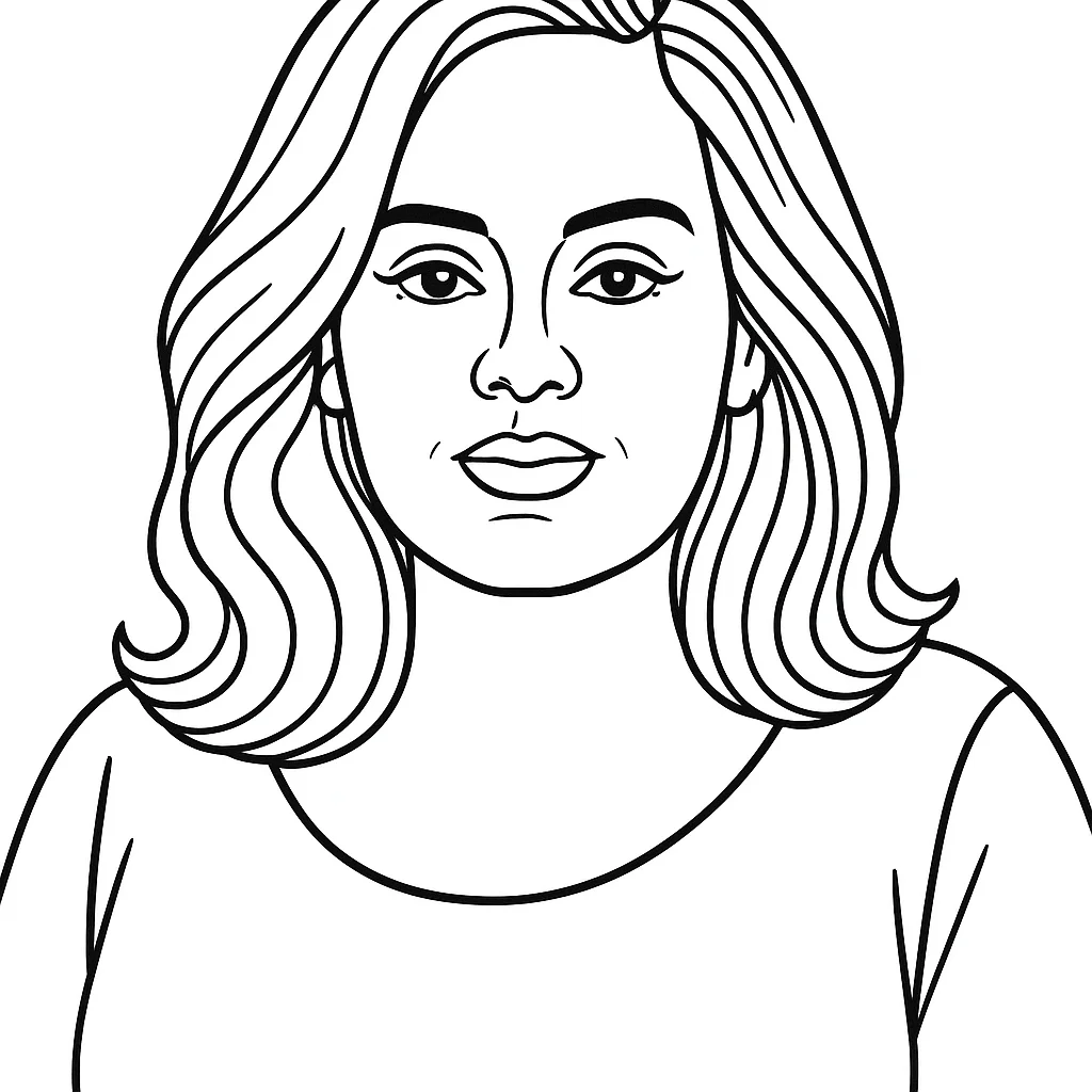 Adele, דף צביעה להדפסה לילדים