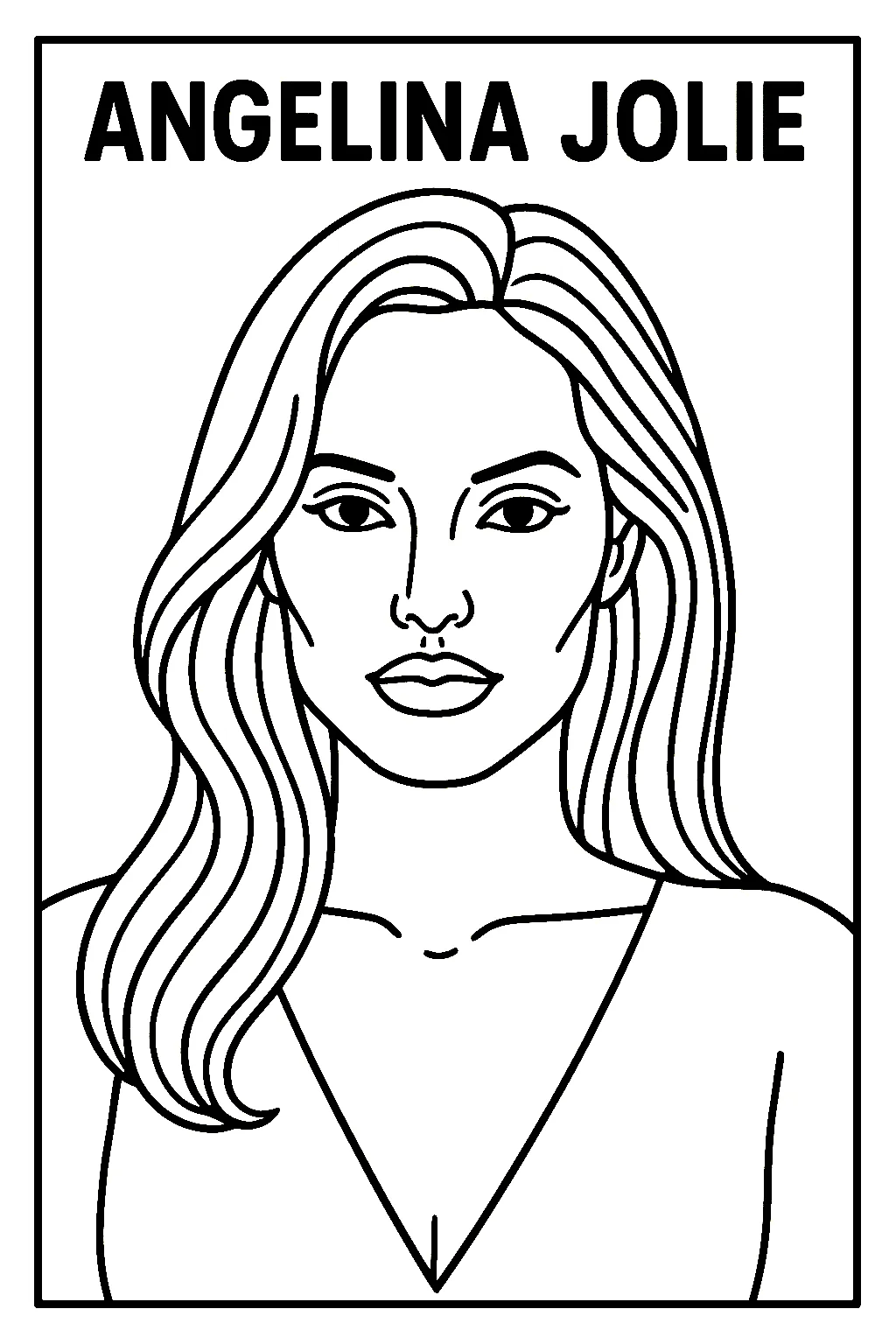 Angelina Jolie, דף צביעה להדפסה לילדים