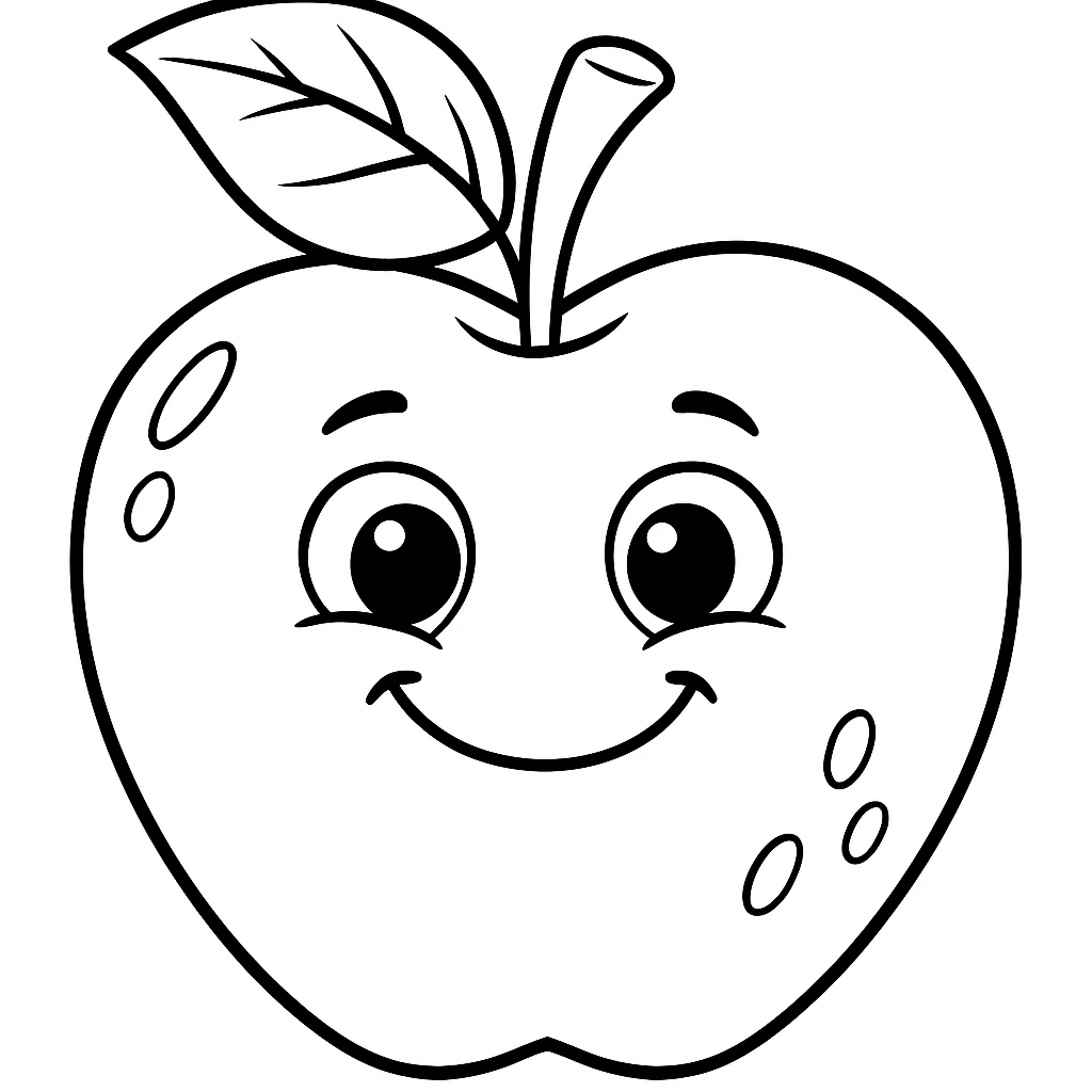 Apple, דף צביעה להדפסה לילדים
