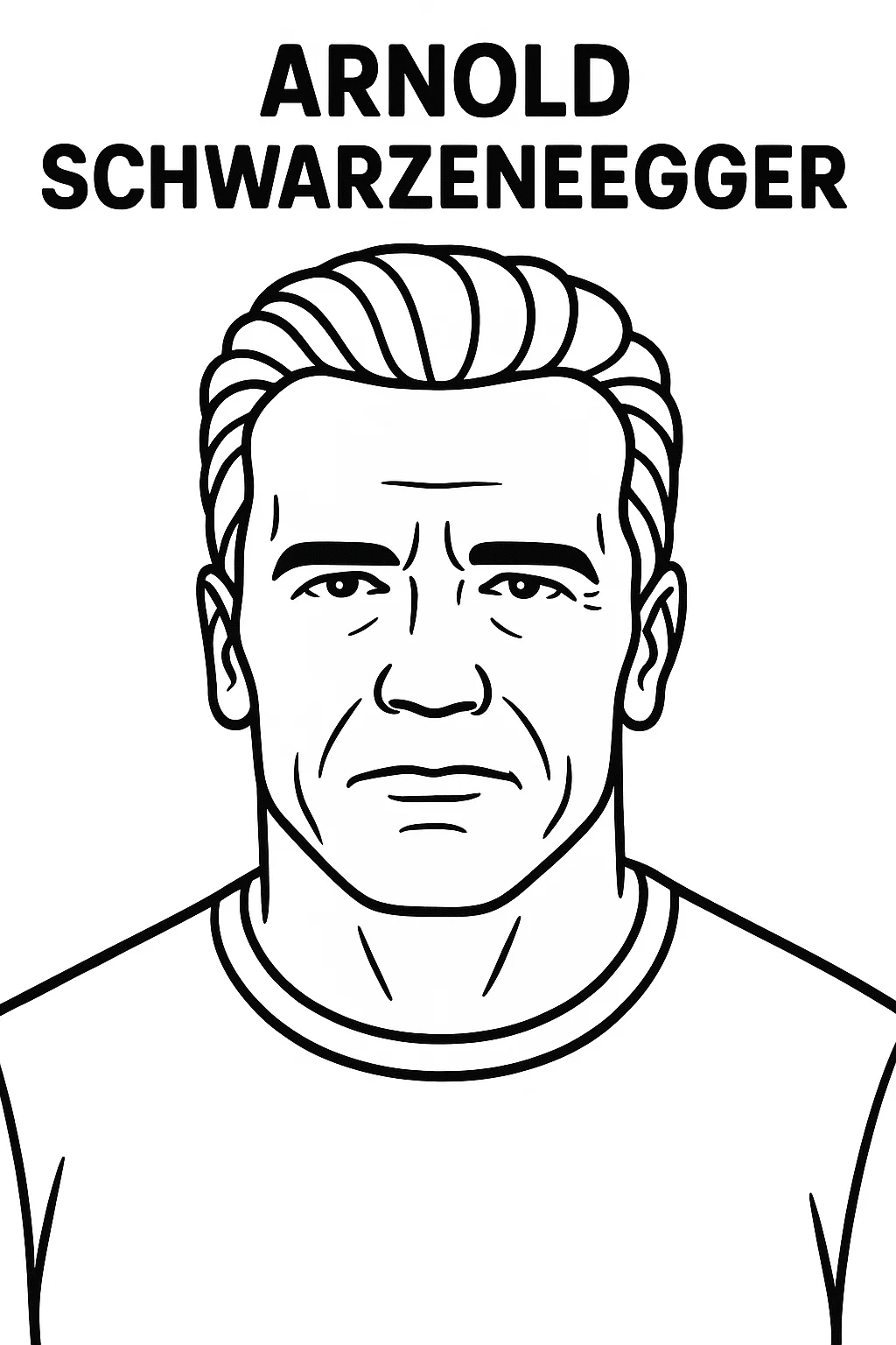 Arnold Schwarzenegger, דף צביעה להדפסה לילדים