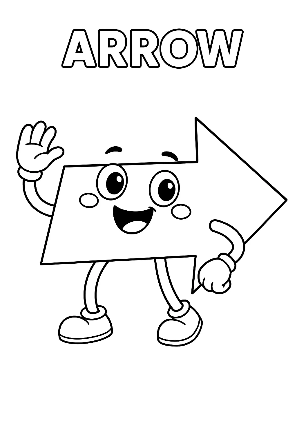 Arrow Shape, דף צביעה להדפסה לילדים