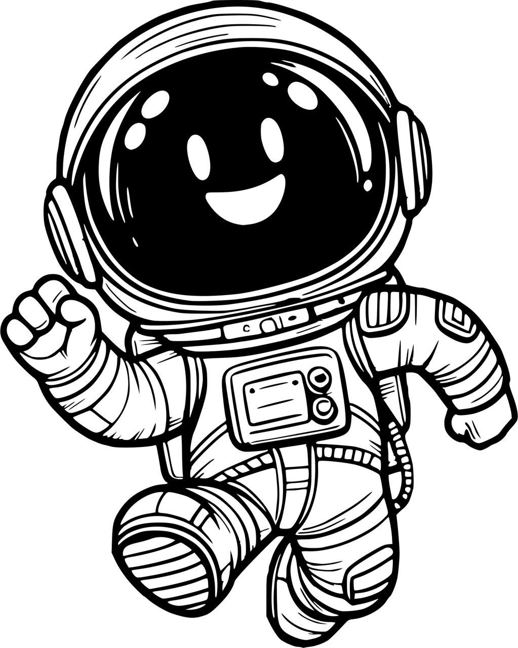 Astronaut, דף צביעה להדפסה לילדים