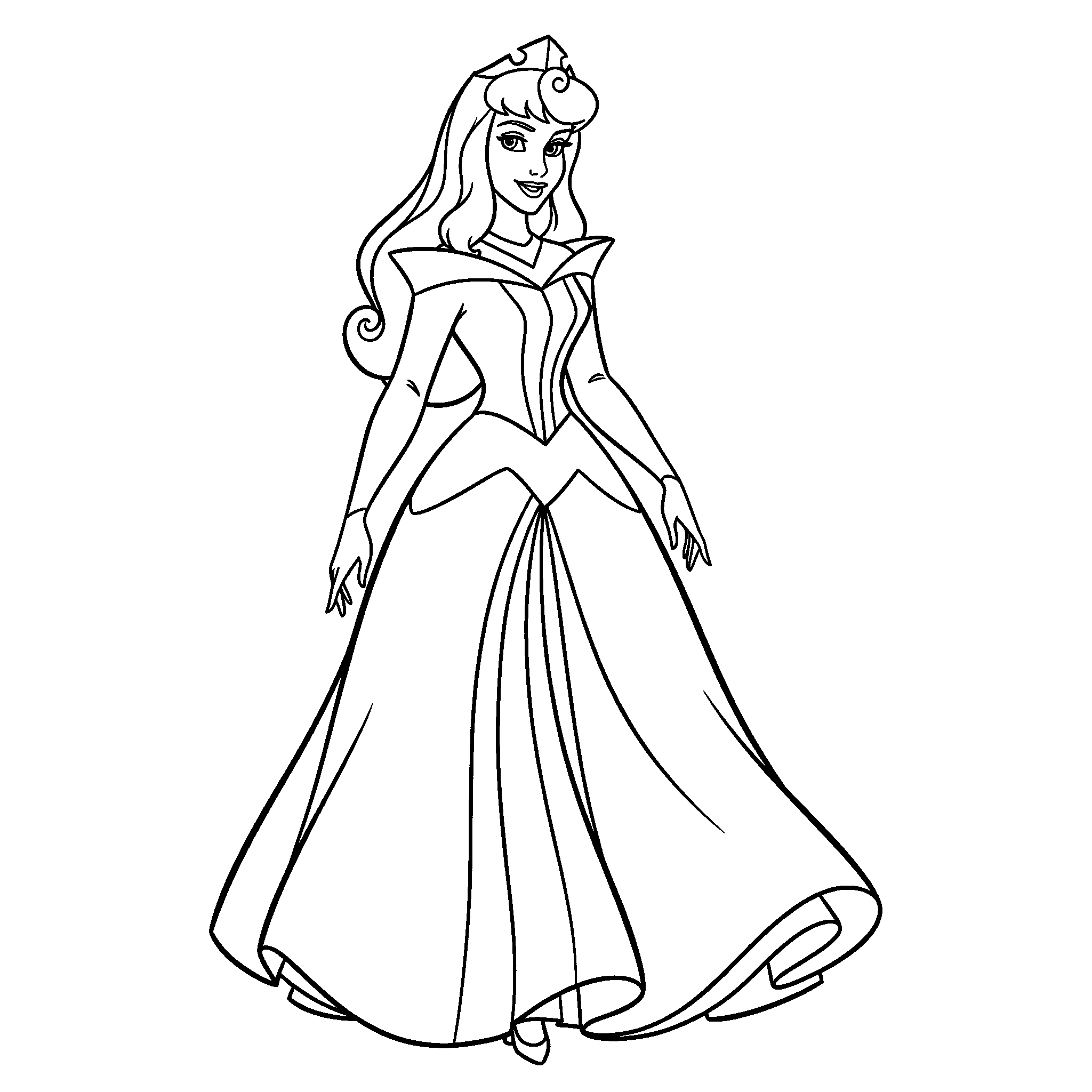Aurora - Sleeping Beauty, דף צביעה להדפסה לילדים
