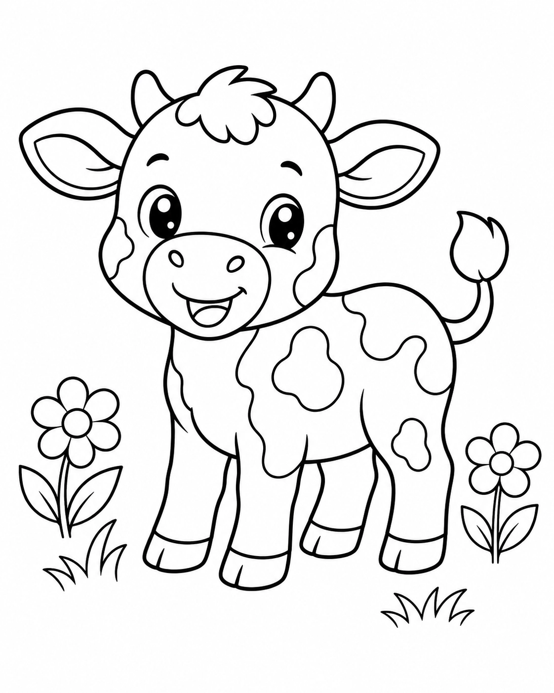 Cows Coloring Pages for Kids