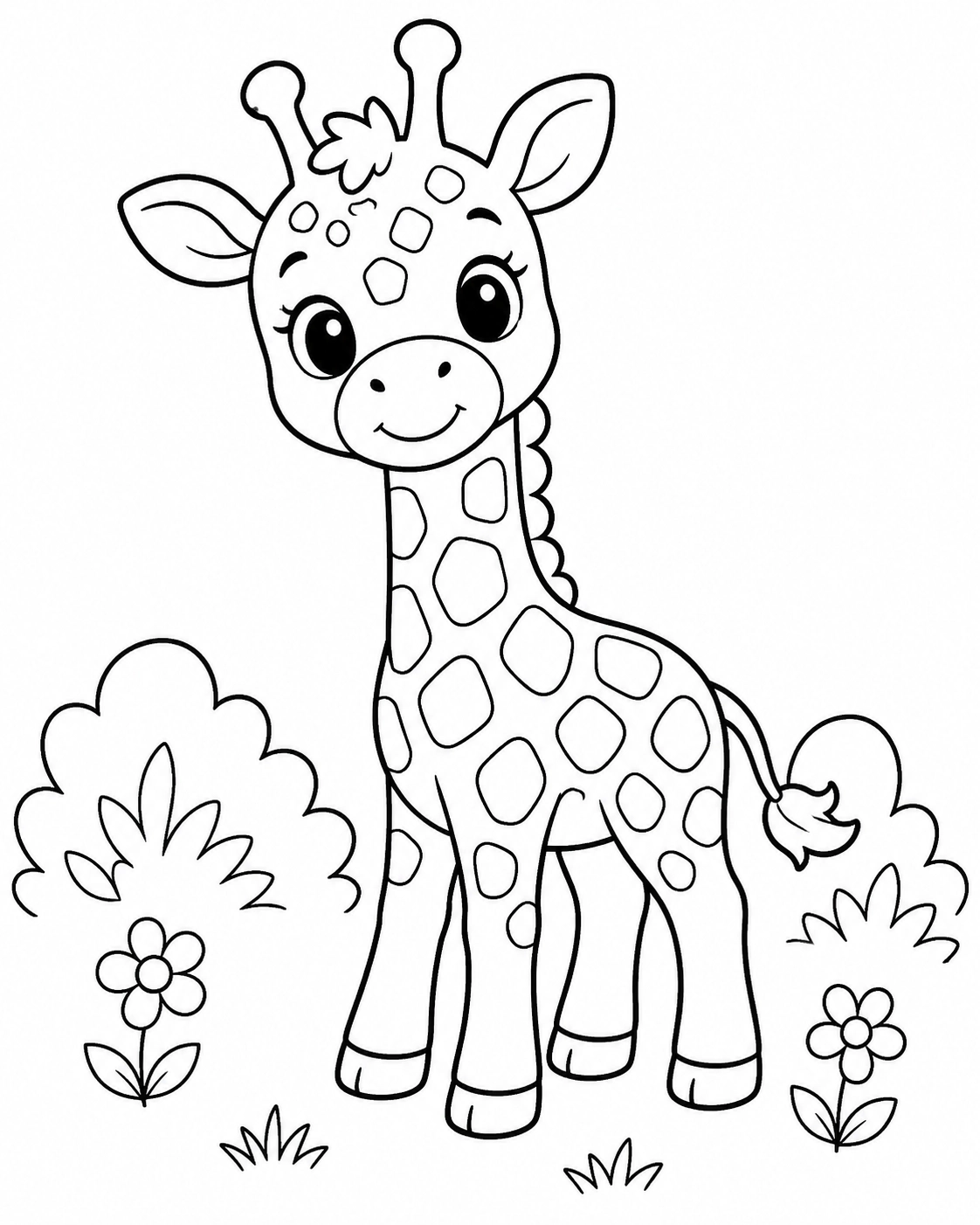 Giraffes Coloring Pages for Kids