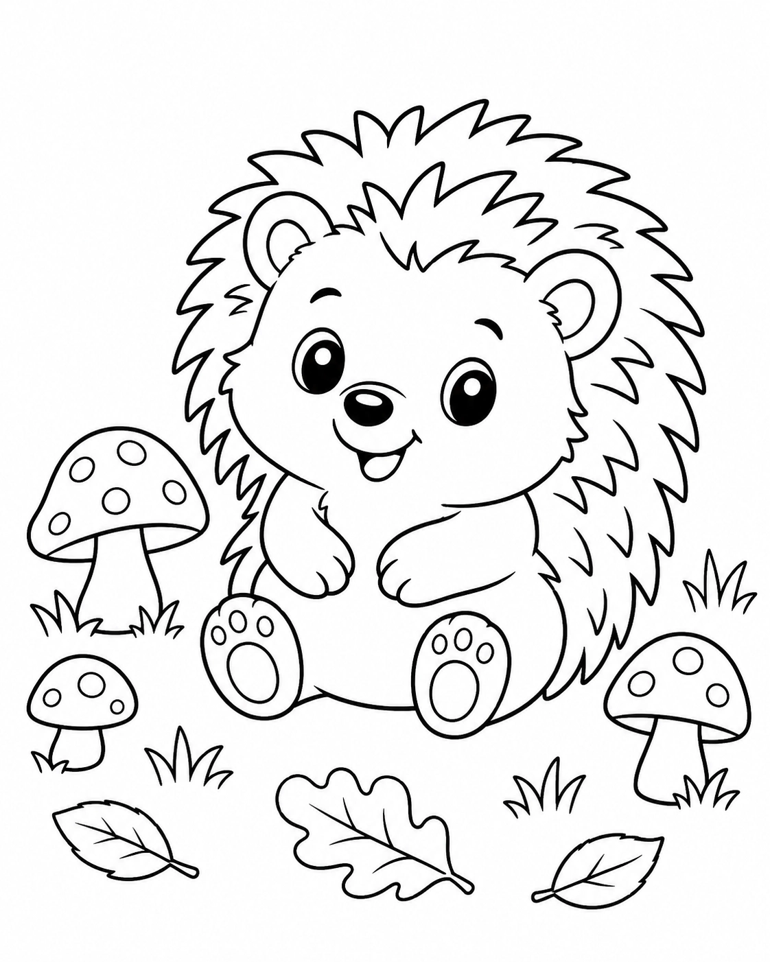 Hedgehogs Coloring Pages for Kids