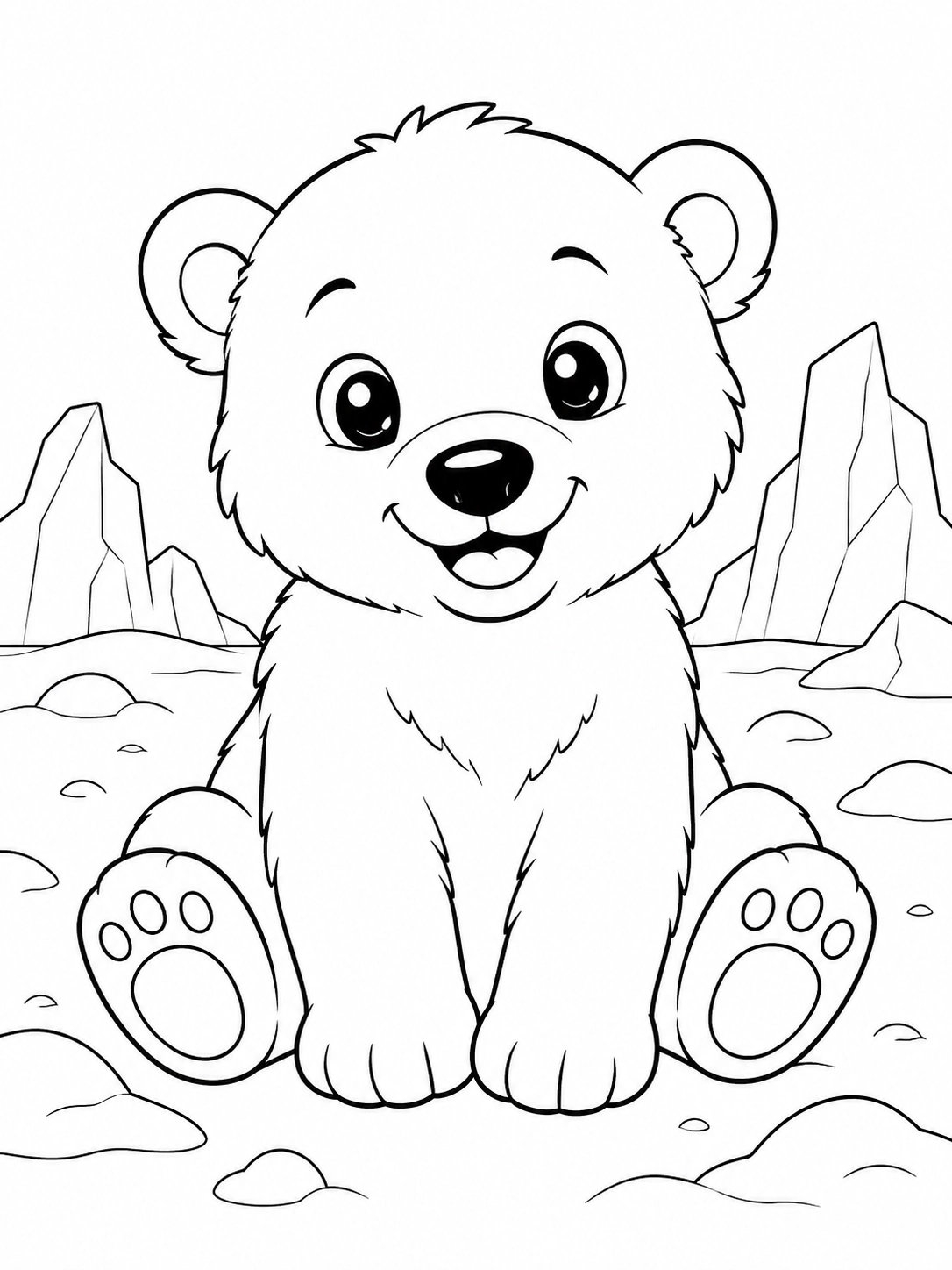 Polar Bears Coloring Pages for Kids