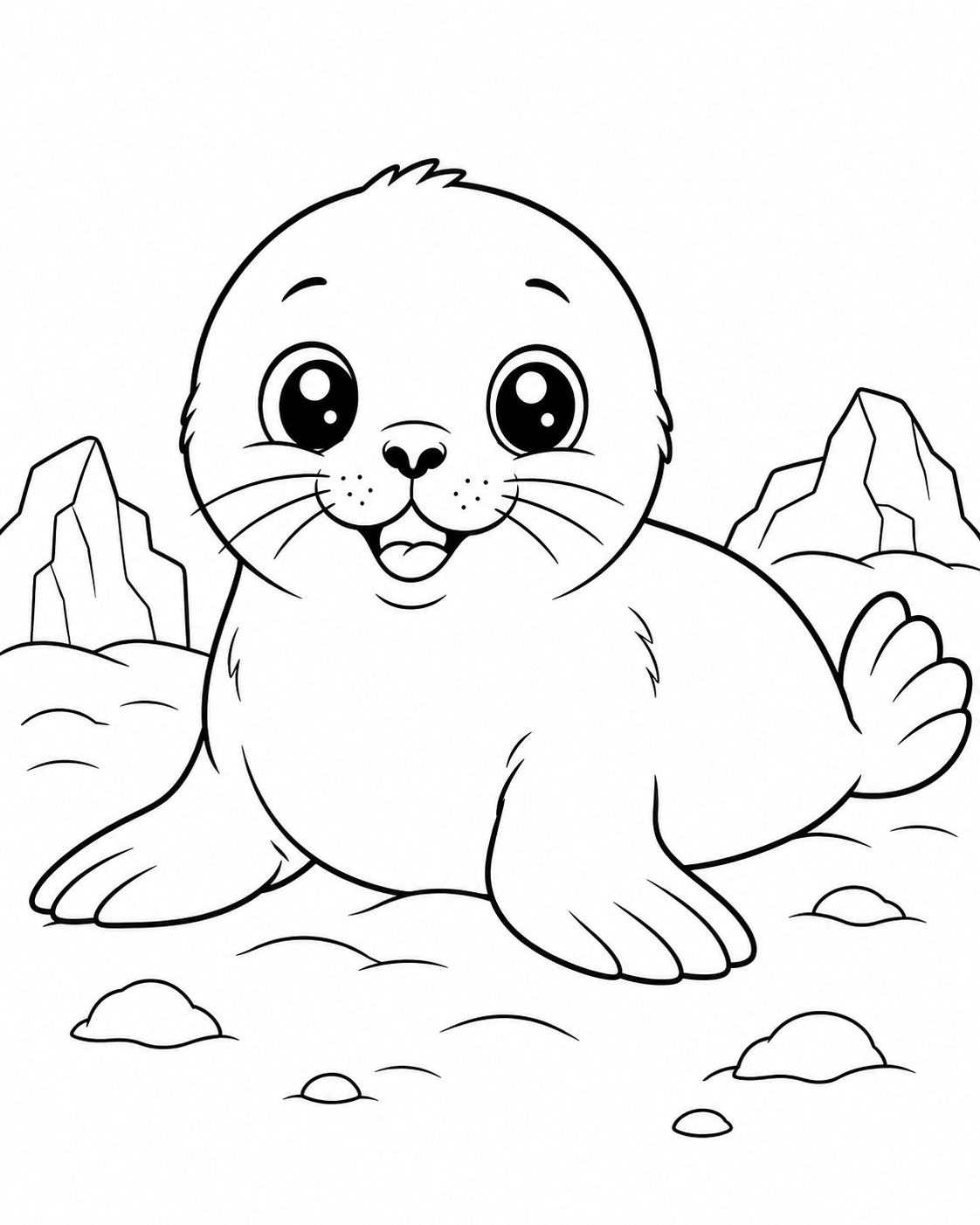 Desenhos de focas para colorir
