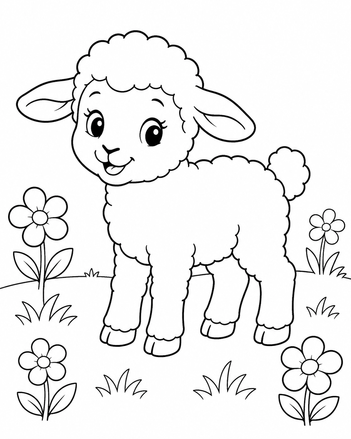 Sheep Coloring Pages for Kids