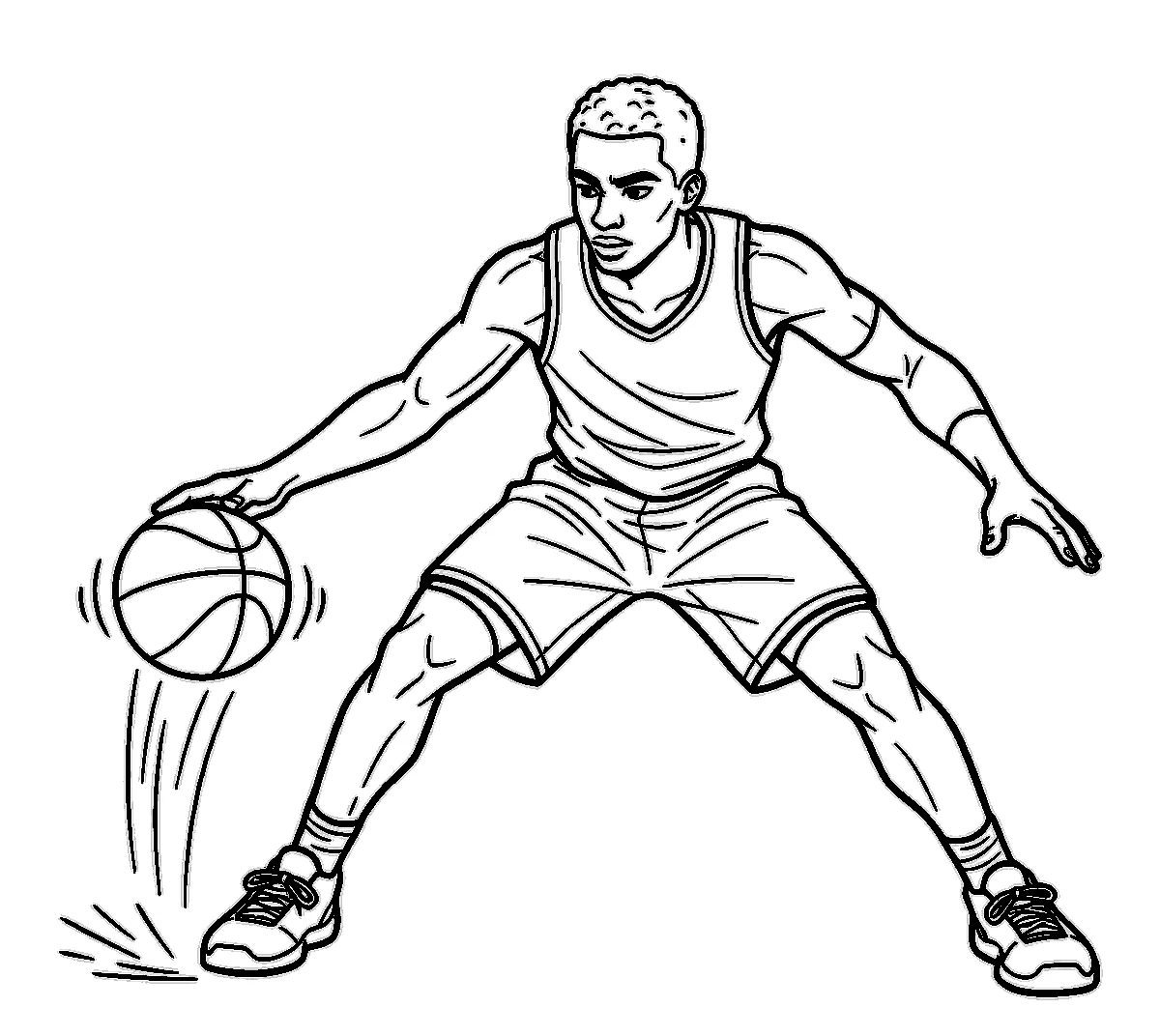Basketball Player, דף צביעה להדפסה לילדים