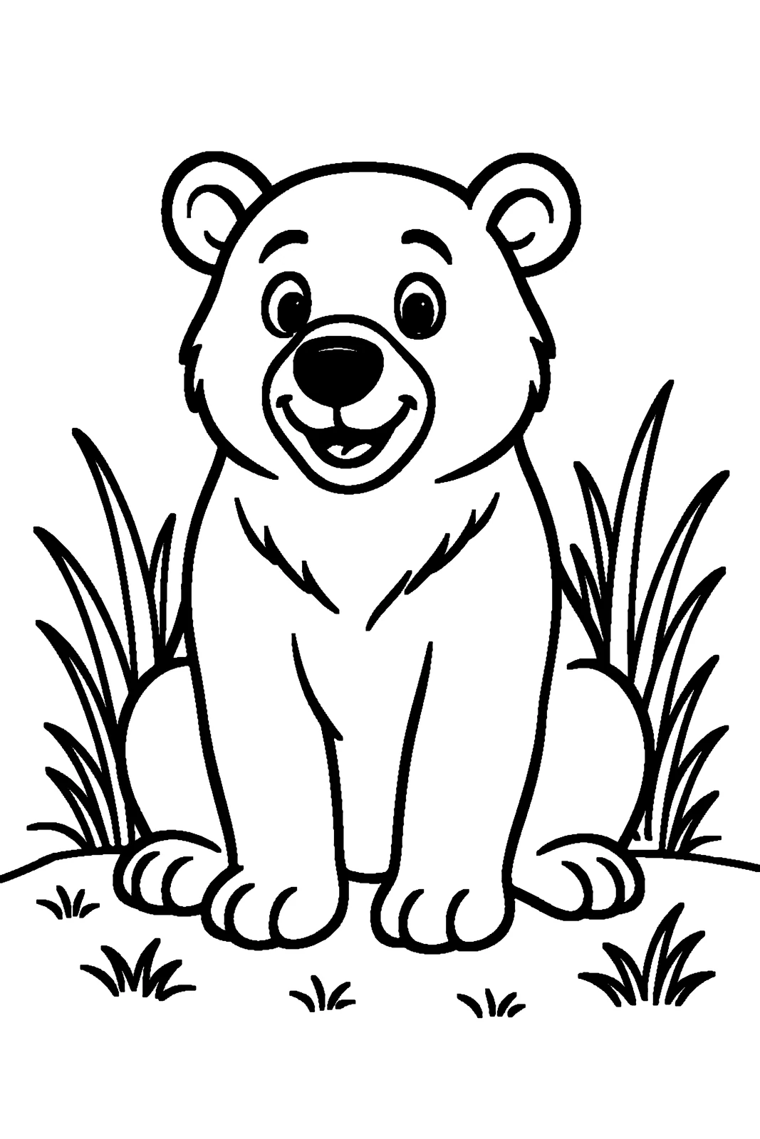 Bear, דף צביעה להדפסה לילדים