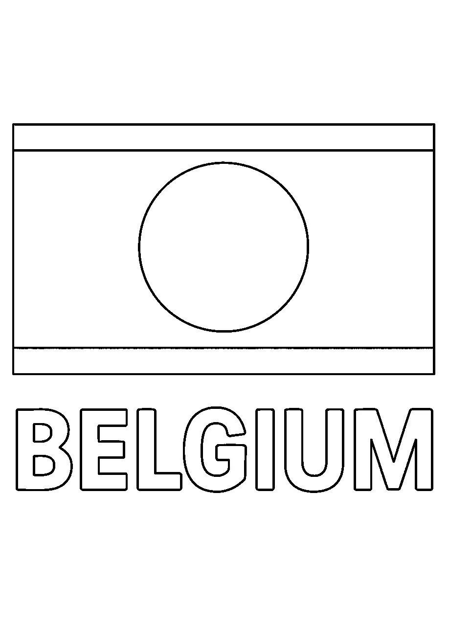 Belgium Flag printable coloring page for kids