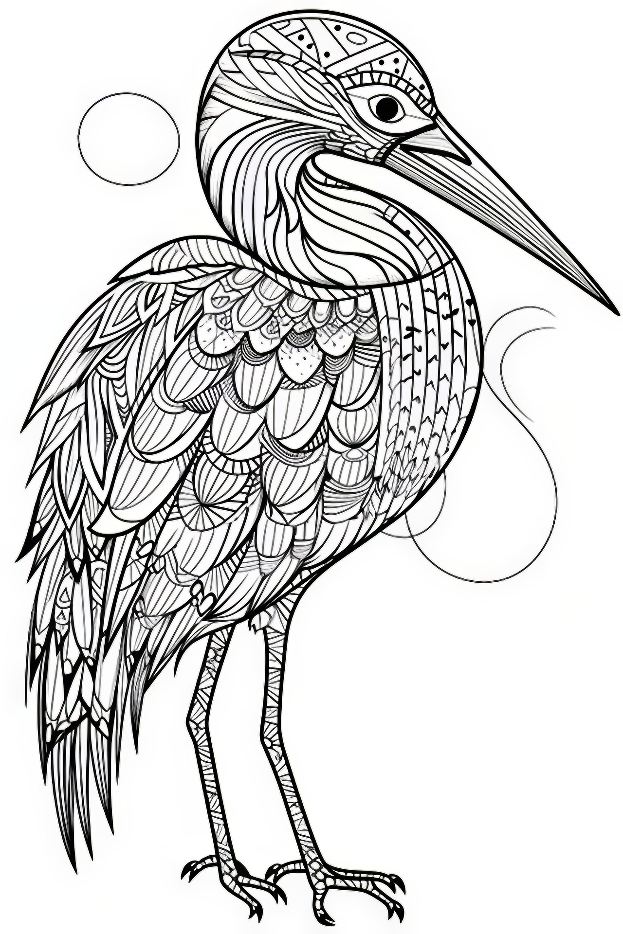 Bird Mandala, דף צביעה להדפסה לילדים