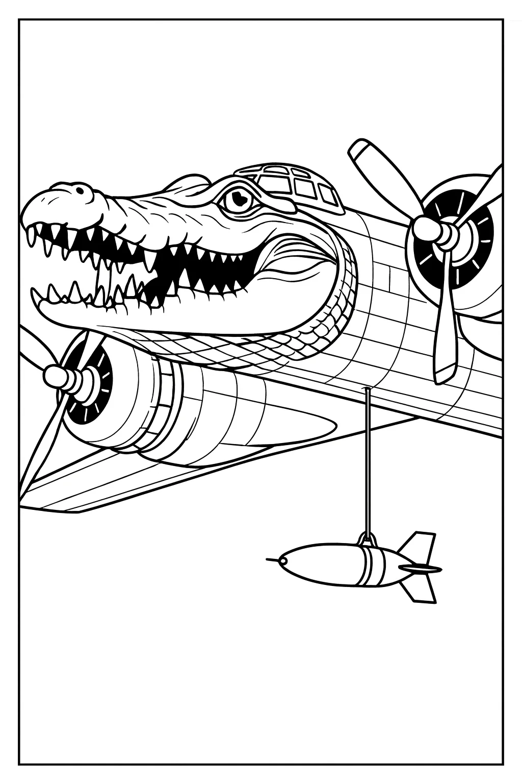 Bombardilo Crocodilo, דף צביעה להדפסה לילדים