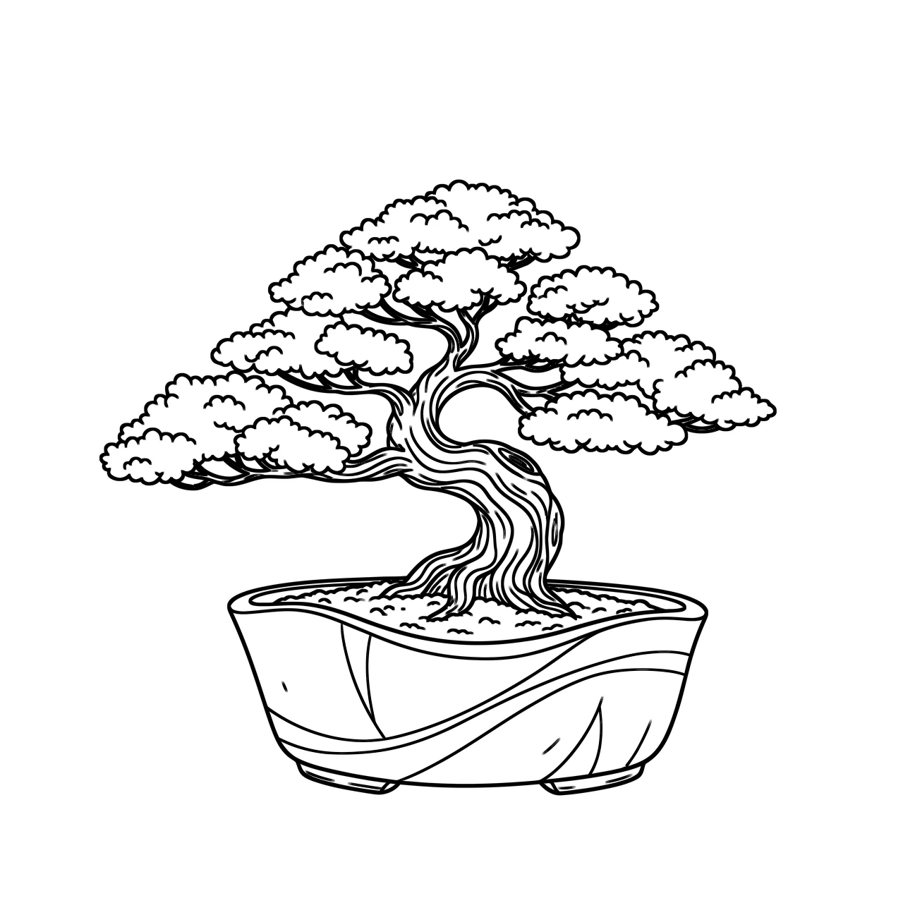 Bonsai, דף צביעה להדפסה לילדים