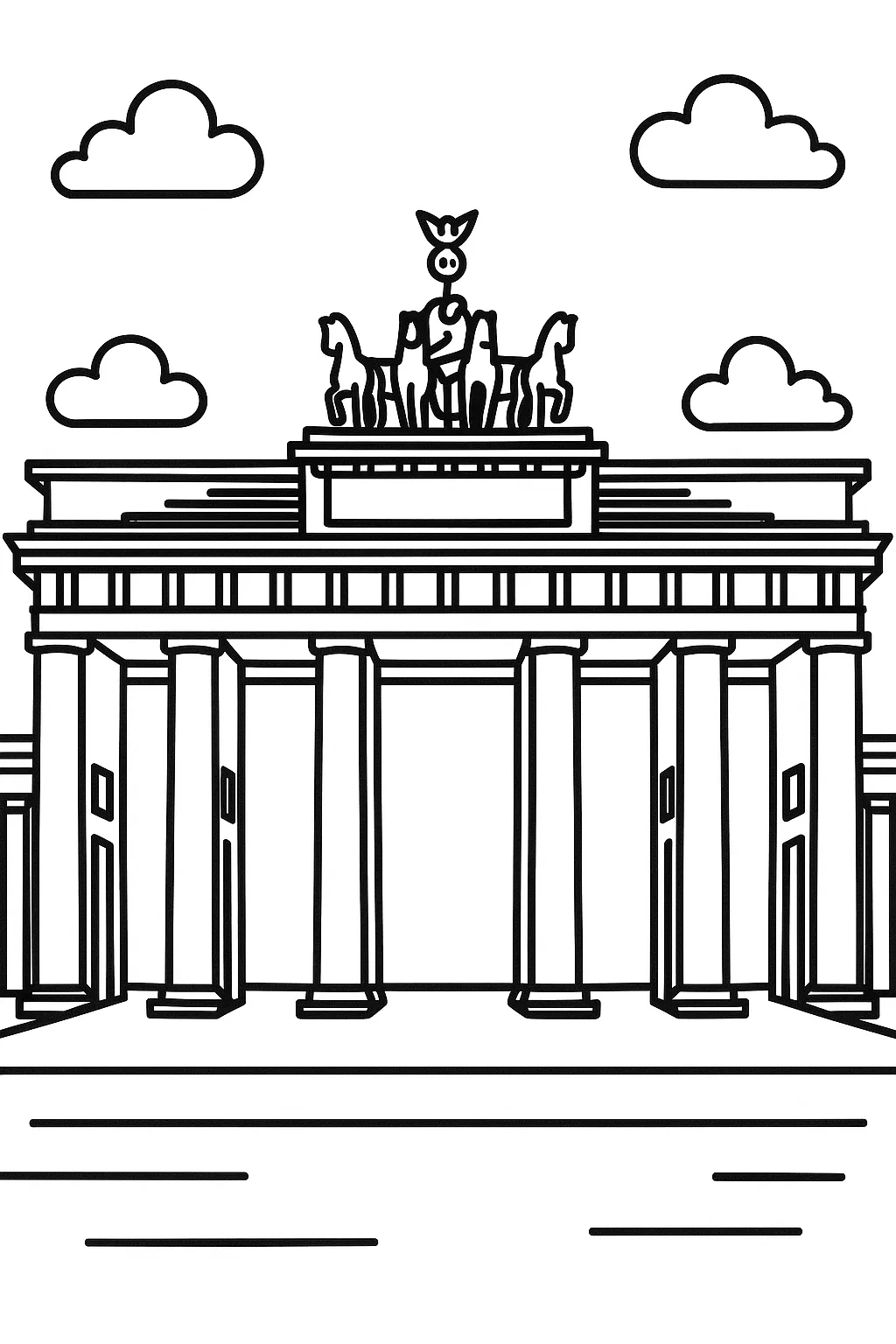 Brandenburg Gate, דף צביעה להדפסה לילדים