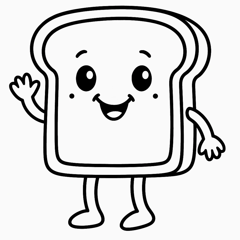 Bread, דף צביעה להדפסה לילדים