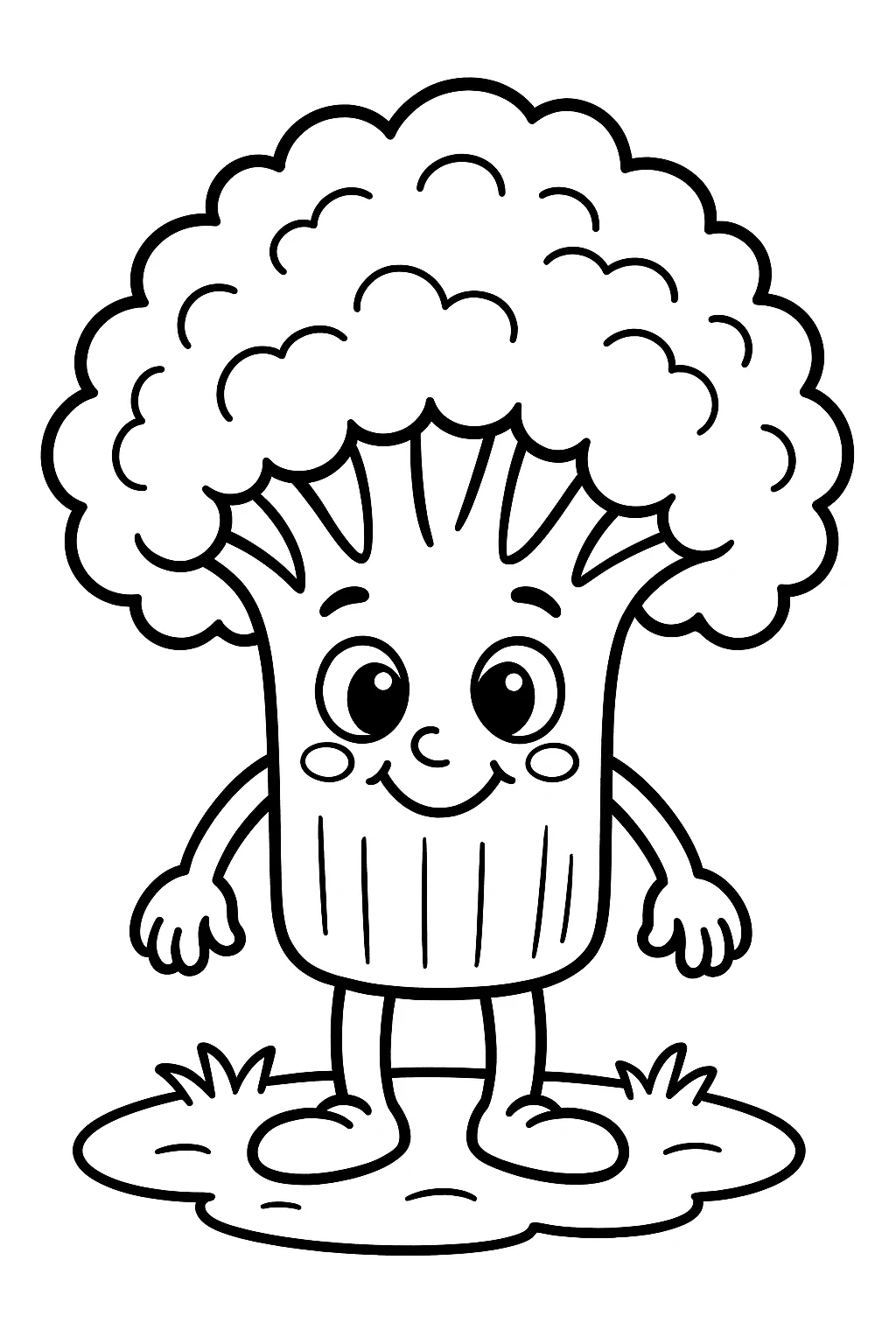 Broccoli, דף צביעה להדפסה לילדים