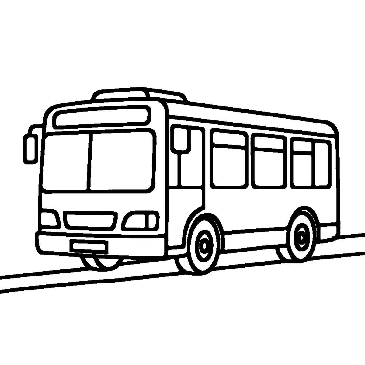 Bus, דף צביעה להדפסה לילדים