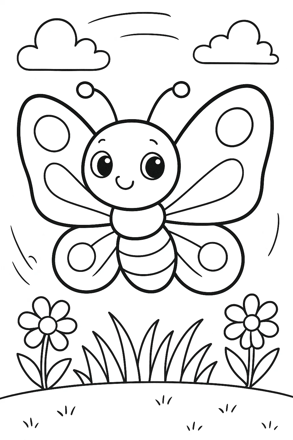 Butterfly, דף צביעה להדפסה לילדים