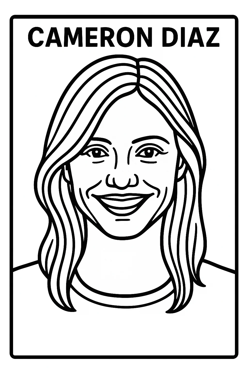Cameron Diaz, דף צביעה להדפסה לילדים