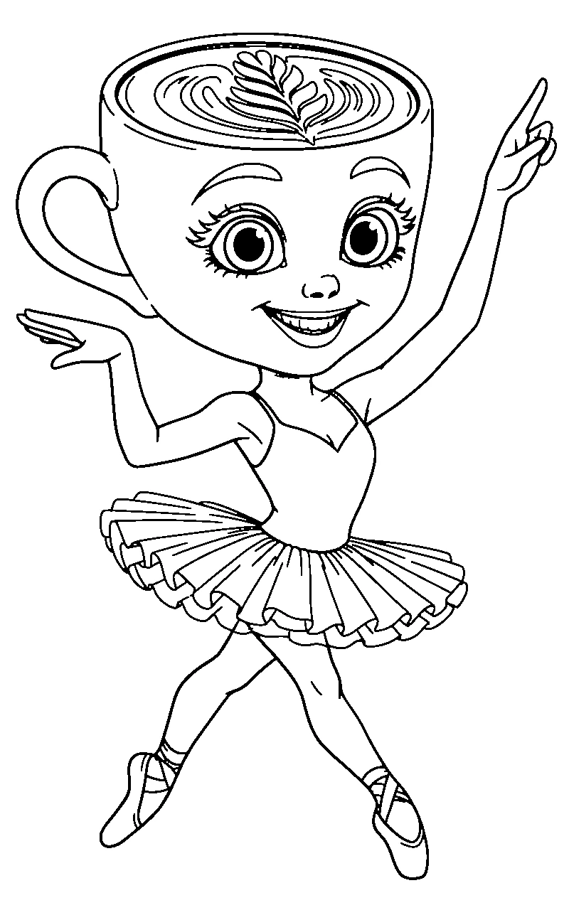 Capuchina Ballerina, דף צביעה להדפסה לילדים