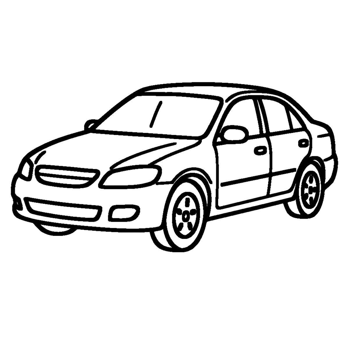 Car, דף צביעה להדפסה לילדים
