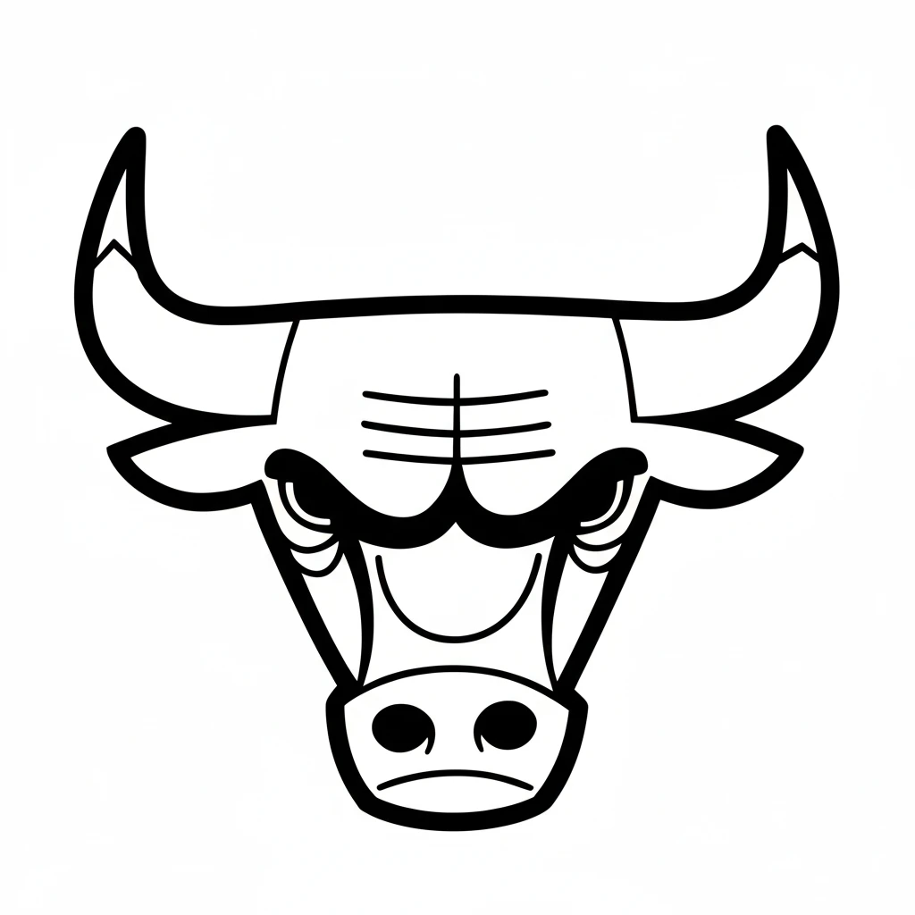 Página para Colorear del Logo de Chicago Bulls, página para colorear imprimible para niños