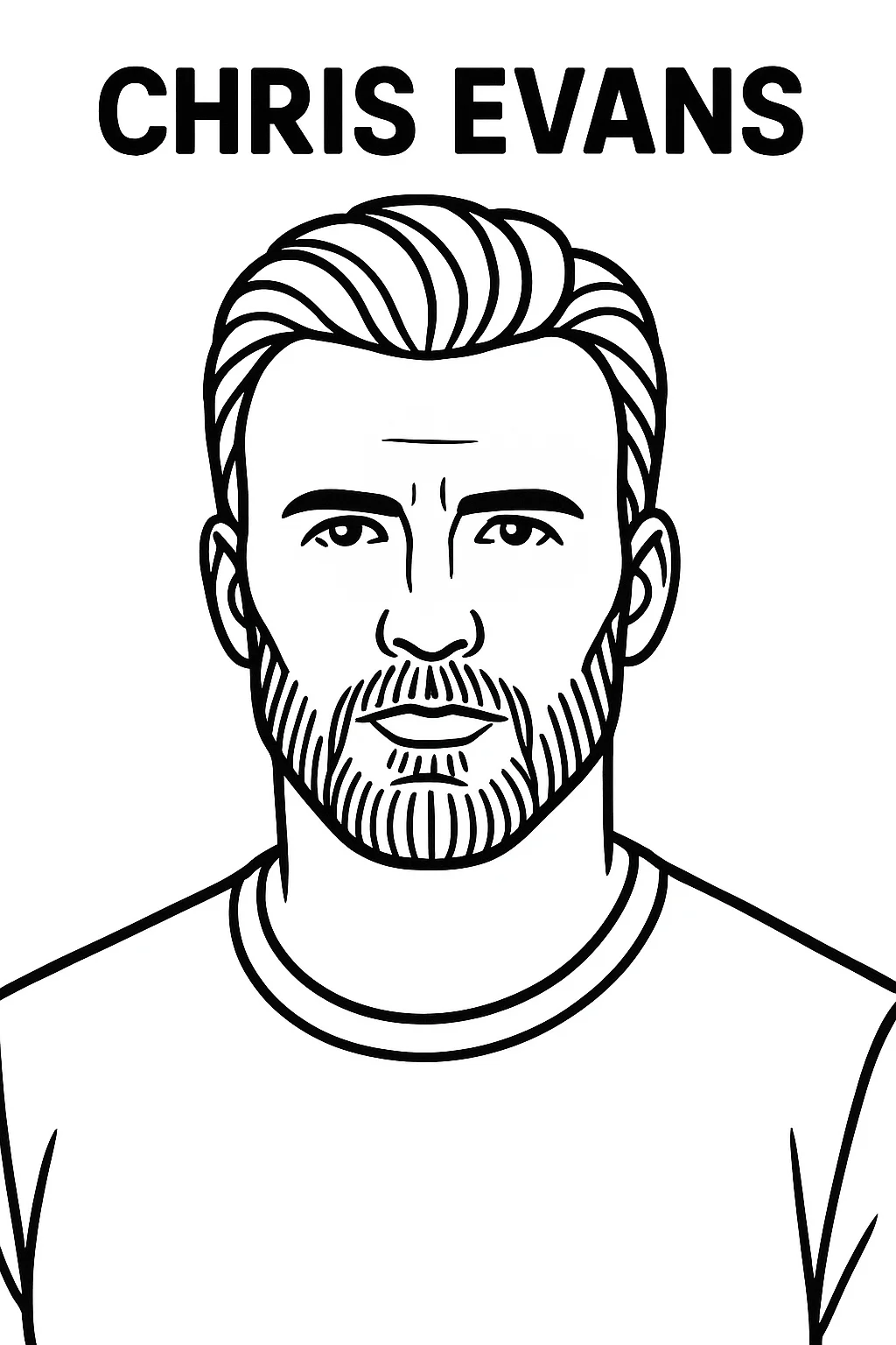 Chris Evans, דף צביעה להדפסה לילדים