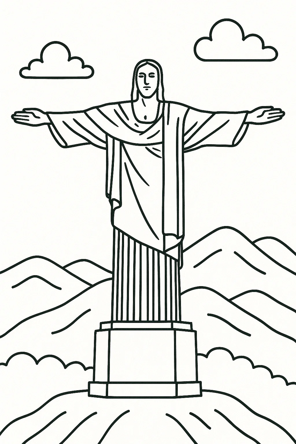 Christ the Redeemer, דף צביעה להדפסה לילדים