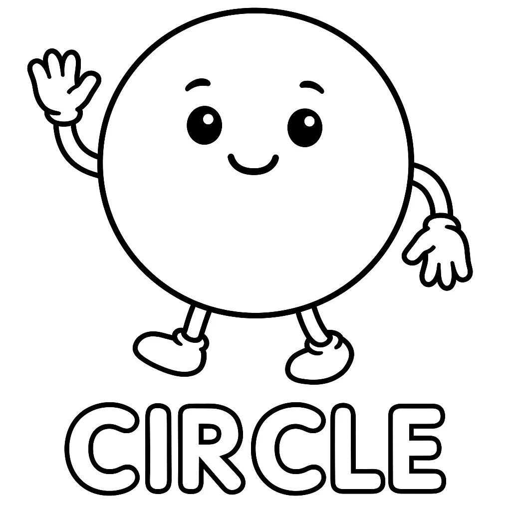 Circle Shape, דף צביעה להדפסה לילדים