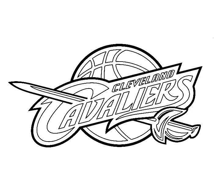 Página para Colorear del Logo de Cleveland Cavaliers, página para colorear imprimible para niños