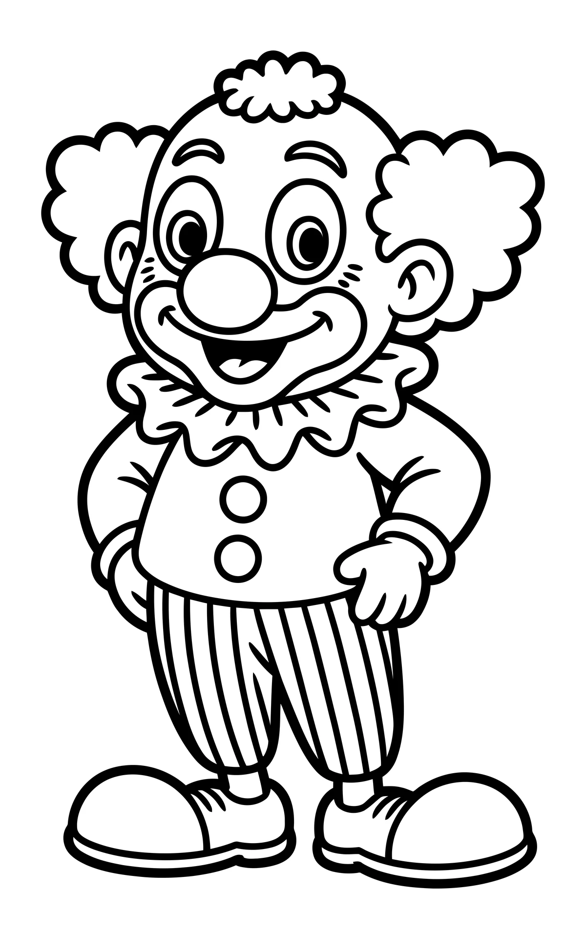 Payaso Feliz, página para colorear imprimible para niños