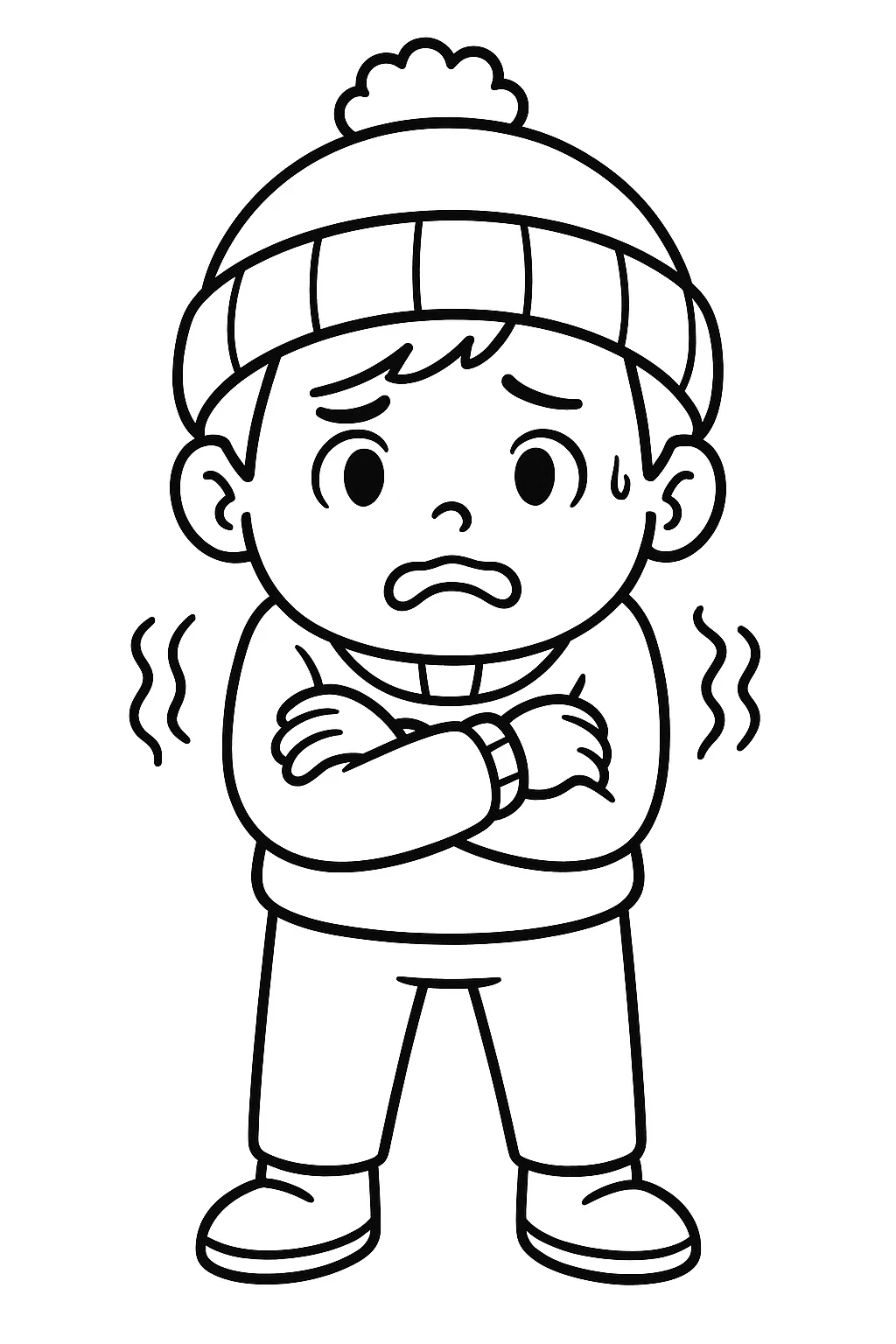 Cold, דף צביעה להדפסה לילדים