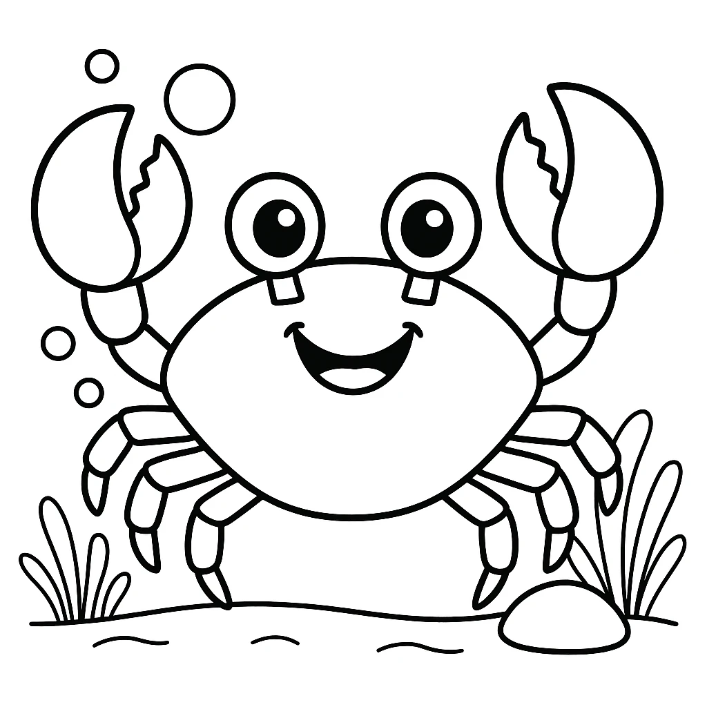 Crab, דף צביעה להדפסה לילדים