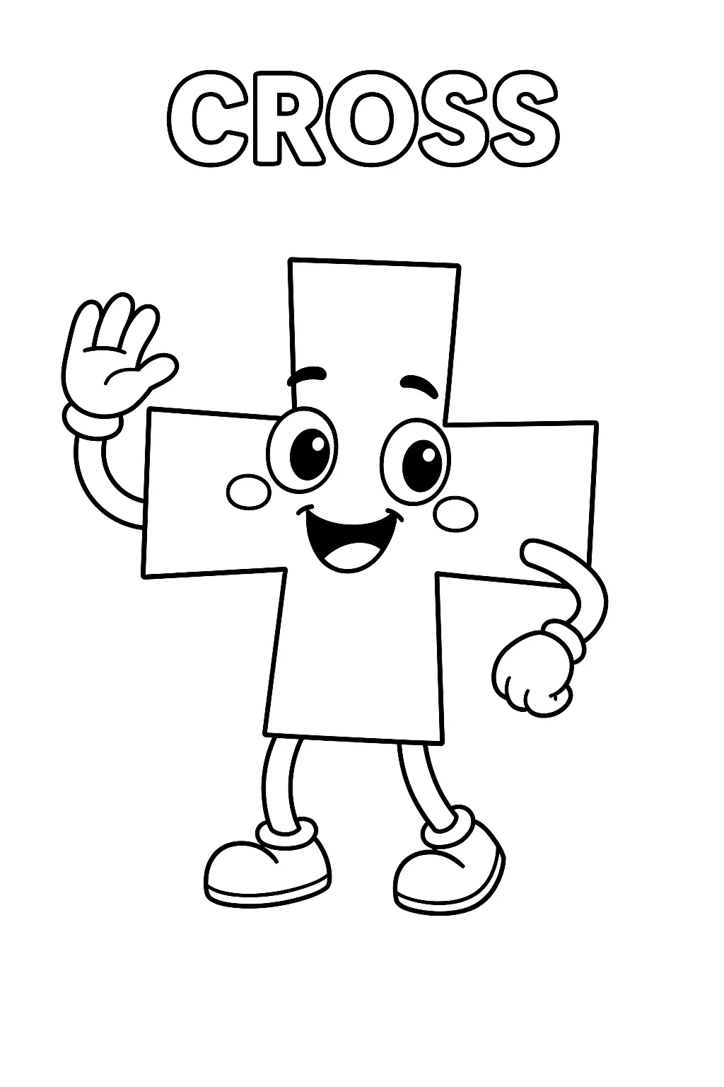 Cross Shape, דף צביעה להדפסה לילדים