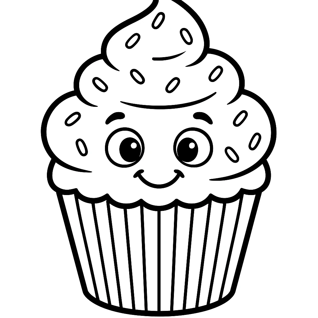 Cupcake, דף צביעה להדפסה לילדים