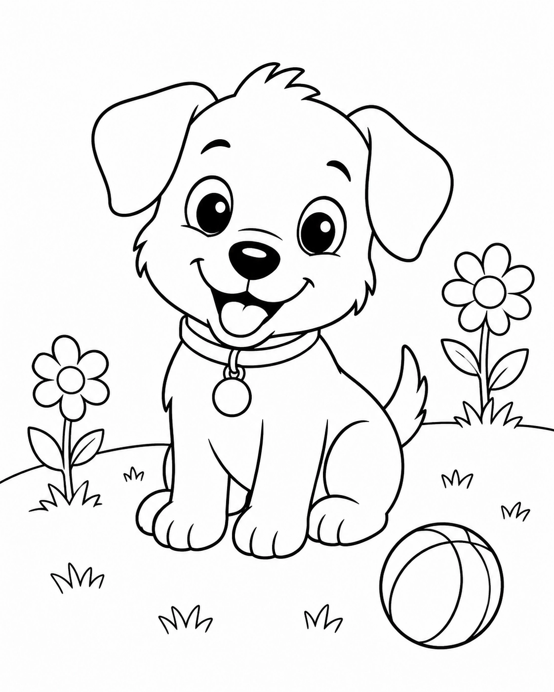 Puppies Coloring Pages for Kids
