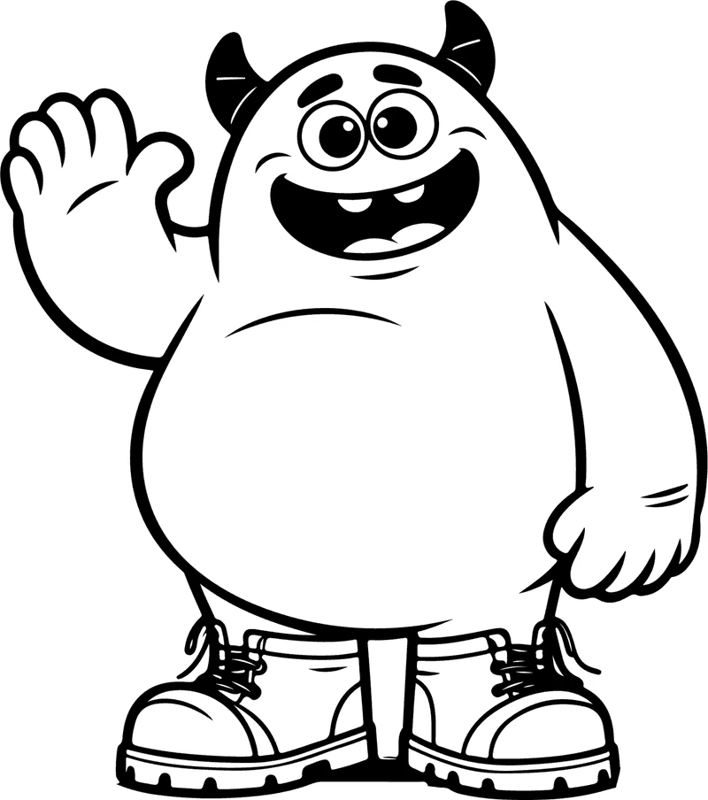 Lindo Monstruo, página para colorear imprimible para niños