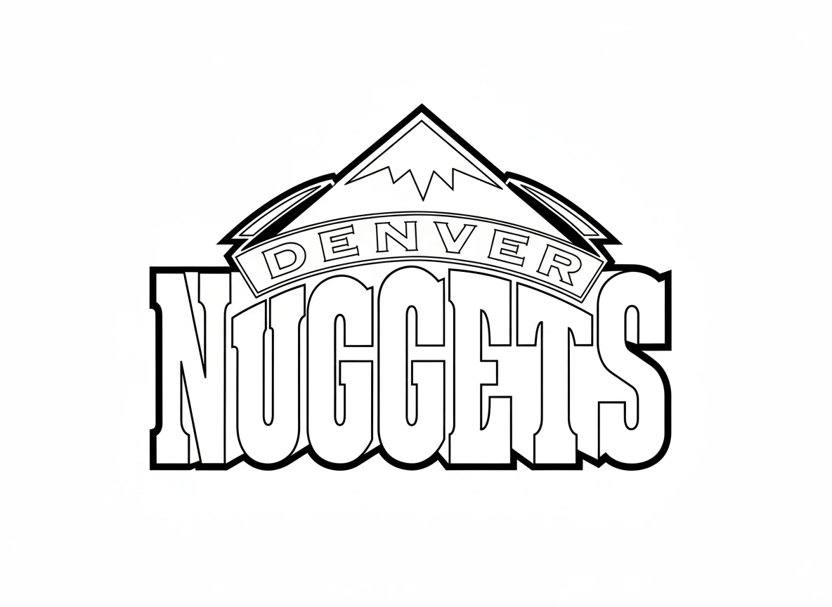 Página para Colorear del Logo de Denver Nuggets, página para colorear imprimible para niños