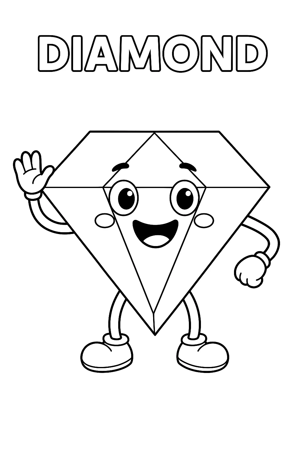 Diamond Shape, דף צביעה להדפסה לילדים
