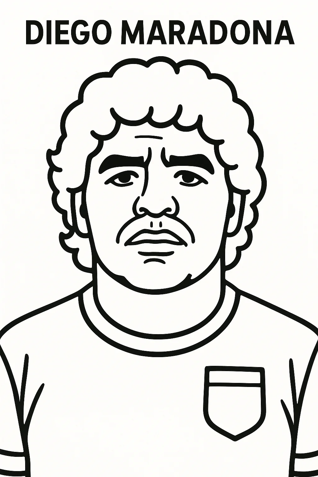 Diego Maradona, דף צביעה להדפסה לילדים
