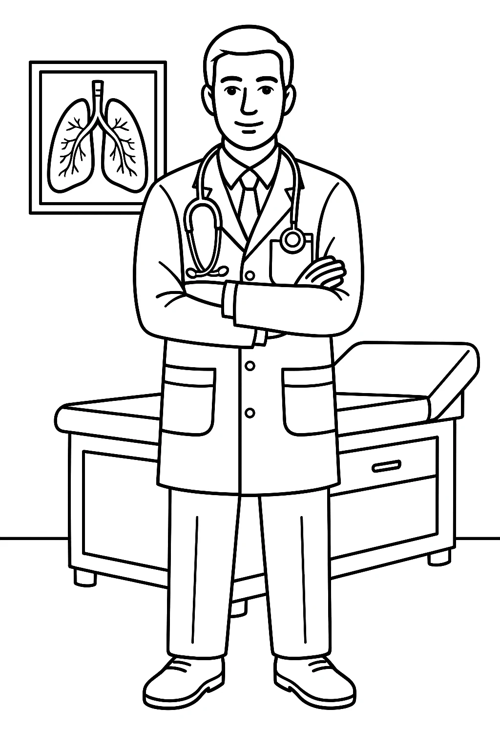 Doctor, דף צביעה להדפסה לילדים